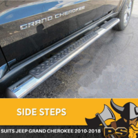 Jeep Grand Cherokee 2010 to 2018 Aluminium Side Steps Running Boards Chrome 