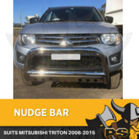 Chrome Nudge Bar Grille Guard For Mitsubishi Triton 2006-2015 ML MN