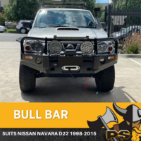 PS4X4 DELUXE STEEL WINCH BULL BAR TO SUIT NISSAN NAVARA D22 1997 - 2015