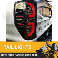 Black 3D LED Tail Lights for 2011-2021 Ford Ranger PX1 PX2 PX3  XLT XLS WILDTRAK