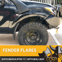 FENDER FLARES WHEEL ARCH GLOSS BLACK MAZDA BT-50 4PC 2011-2019