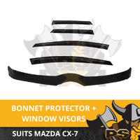 PS4X4 Bonnet Protector + Window Visors weather shields for Mazda CX 7 CX7 Tinted Guard