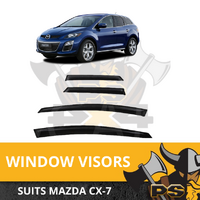 PS4X4 Window Visors Weather Shields Tinted Black for Mazda CX 7 CX7 Tinted Guard
