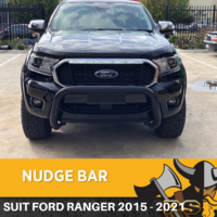 PS4X4 Black Nudge Bar Suitable for Ford Everest 2015 - 2021 Sensor Compatible