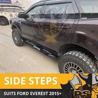 PS4X4 Predator Black Steel running Board Side Step to Suit Ford Everest 2015 +