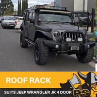 PS4X4 Jeep Wrangler JK 4 Door Roof Rack Steel Flat Cage Roof top tent with 2x ladders (RHS + LHS Ladders)!!!