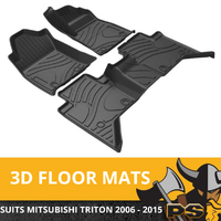 3D Floor Mats Front & Rear to suit Mitsubishi Triton 2006-  2015 MN ML
