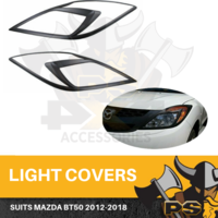 Matte Black Head Light Trim Cover For Mazda UTE BT50 BT-50 2012-2019