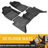 3D Floor Mats Front & Rear to suit Mitsubishi Triton 2018 - 2022 MR