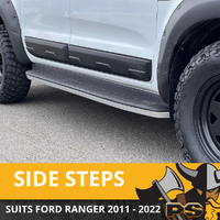 Ford Ranger PX PX1 PX2 Black Running Boards Side Steps 2011 - 2022 Dual Cab