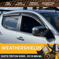 PS4X4 Weather Shields Window Visors Mitsubishi Triton MN ML 06-15 
