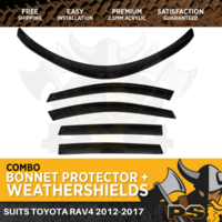 Bonnet Protector + Window Visors Weather shields to suit Toyota Rav4 2012-2018