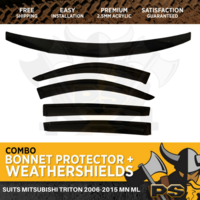 Bonnet Protector, Weathershields For Mitsubishi Triton 2006-2015