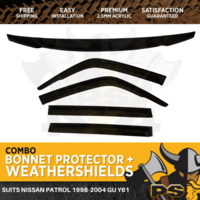Bonnet Protector , Window Visors Weather shield For Nissan Patrol GU1-3 Y61 1998-04