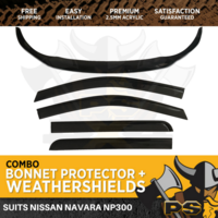 Bonnet Protector Window Visors Weather shields For Nissan Navara NP300 2015-2020