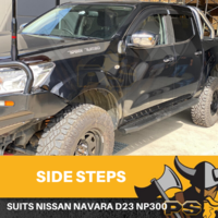 Steel Side Steps for Nissan Navara NP300 D23 Running Boards Sidesteps Matte Black