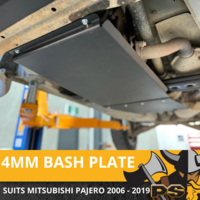 Transmission Bash Plate 4mm Black to suit Mitsubishi Pajero 2006 - 2021 NS NT NW NX