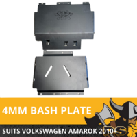 VW Volkswagen Amarok Bash Plate Front & Sump Guard Matte Black 4MM