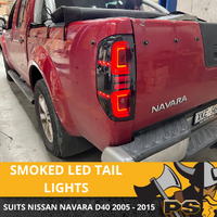 PS4X4 Smoked black LED Tail Light for Nissan Navara D40 2005 - 2015 ST STR STX RX