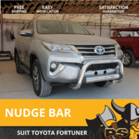 PS4X4 Nudge Bar Stainless Steel Chrome Grille Guard to suit Toyota Fortuner 2015+