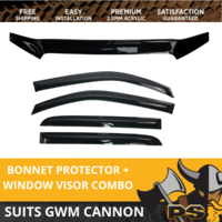 Bonnet Protector Guard + Window door visor shield to Suit Great Wall GWM Cannon 2020+