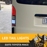 LED Smoked Black Altezza Tail Lights to suit Toyota Hiace 2005 - 2015 LWB SLWB