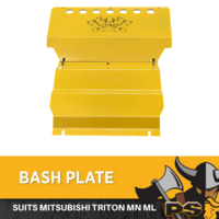 Yellow Bash Plate 2pc for Mitsubishi Triton MN ML 4MM Underbody Sump Guard