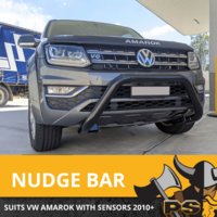 VW Volkswagen Amarok 2010 - 2021 Black Nudge Bar Steel Guard Sensor compatible