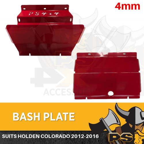 Holden Colorado 2012-2016 Bash Plate Front & Sump Guard RED 4MM Thick