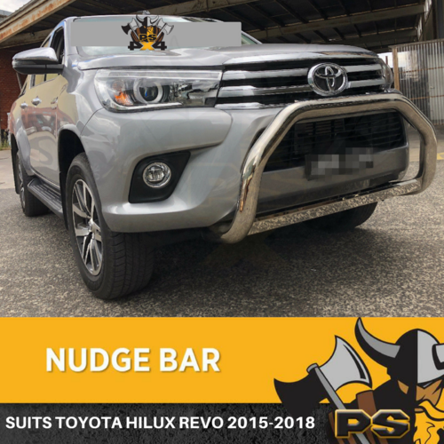 Nudge Bar Stainless Steel Grille Guard to suit Toyota Hilux 2015 - 2022 N80 Chrome