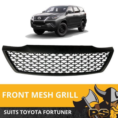 Front Grille Grill Matte Black to suit Toyota Fortuner SUV 2012 -2014