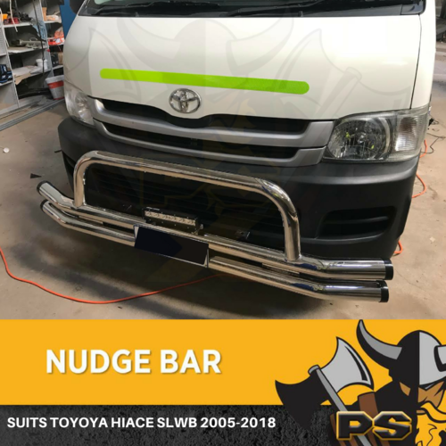 Chrome Nudge bar to suit Toyota Hiace (SLWB) 2005-2018 Brand New Front Bar