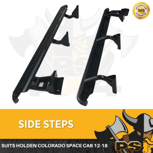 Heavy Duty Side Steps for Holden Colorado RG Space Cab 12-18 Rock Sliders