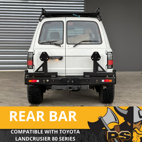 Rear Bar Spare Wheel Carrier Dual to suit Toyota Landcruiser 80 Series Heavy Duty