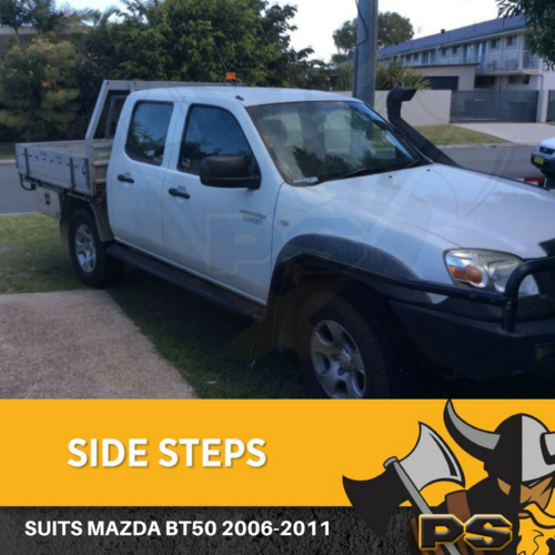 Steel Side Steps + Brush Bars for Mazda BT50 2006-2011 Dual Cab Rock Sliders