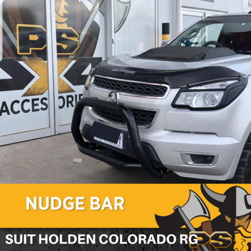Holden Colorado 2012-2020 Nudge Bar Matte Black Steel Grille Guard Front Bar
