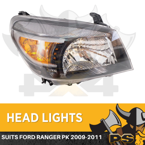 Head Light to suit Ford Ranger PK 2009-2011 PAIR Right Hand Passenger Replacement