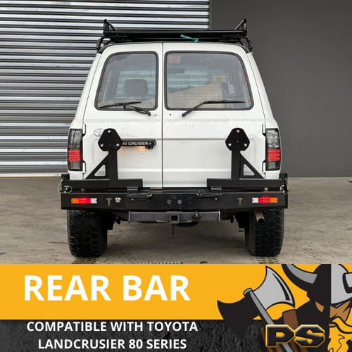 Rear Bar Dual Wheel Carrier Heavy Duty to suit Toyota Landcruiser 80 Series 