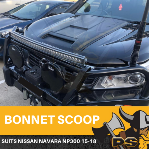 Black Bonnet Scoop Raptor to suit Nissan Navara NP300 D23 2015-2020