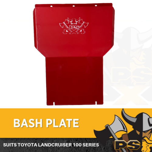 Steel Bash Plate For Toyota Landcruiser 100 Series 4mm Sump Guard Red 1997-2007