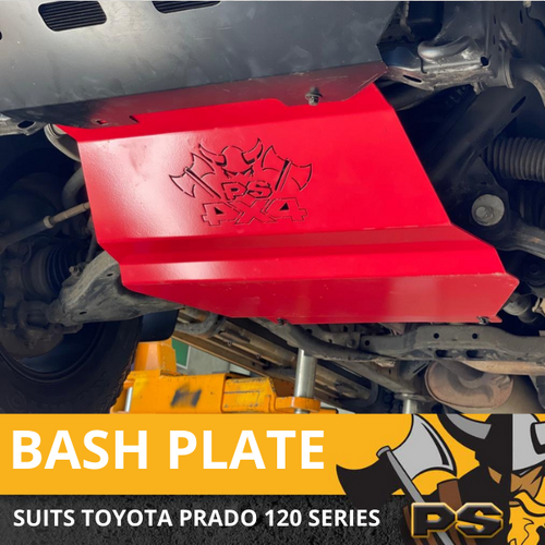 RED Bash Plate Sump Guard for Toyota Prado 120 Series 2003-2009 Heavy Duty 4mm