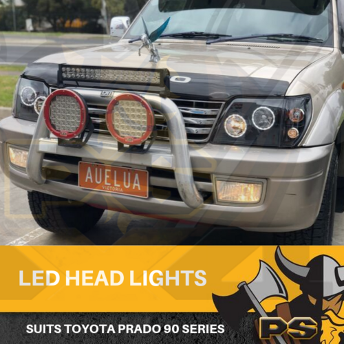 PS4X4 LED HEADLIGHTS TO SUIT 90 SERIES PRADO 1996-2002