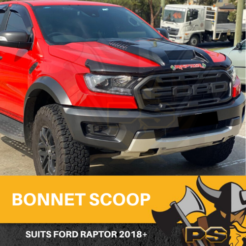 Gloss Black Bonnet Scoop Hood Raptor Style to suit Ford Raptor 2018 2019 2020