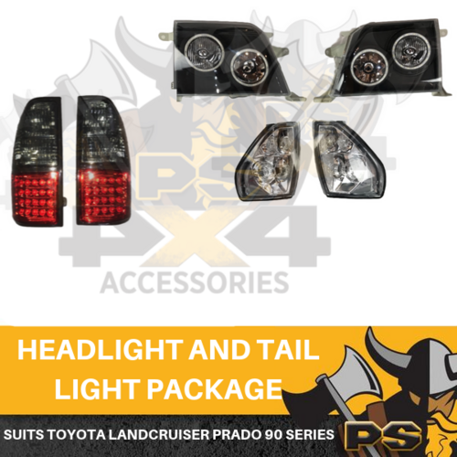 LED Tail lights Head Lights Combo to suit Toyota Landcruiser Prado 90 Series