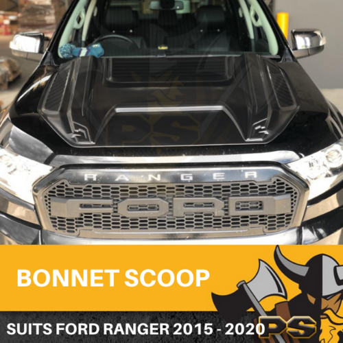 Matte Black Bonnet Scoop Hood Raptor Style For Ford Ranger 2015-2021