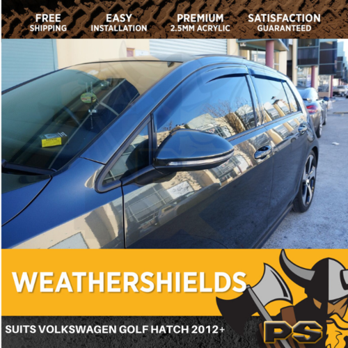 Weathershields Window Visors Weather Shields fit VW Golf MK7 MK7.5 GTI R 12-19