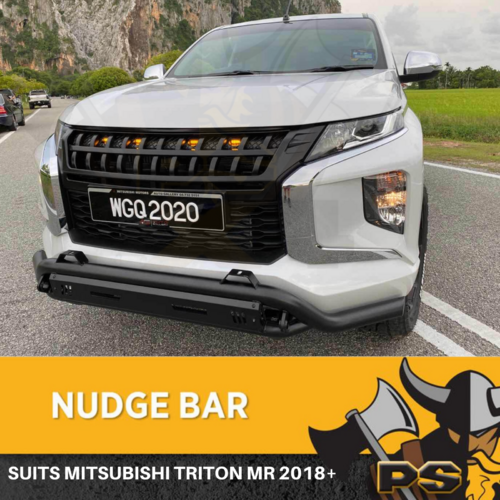 Nudge Bar For Mitsubishi Triton MR 2018-2022 Powder Coated Black