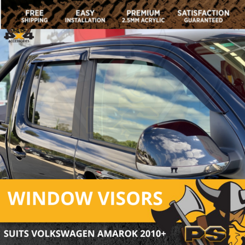 Weathershields Weather Shields Window Visors for VW Volkswagen Amarok 2011-2021