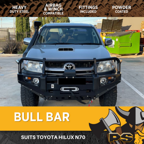 PS4X4 Steel Deluxe Bull Bar to suit Toyota Hilux 2005 - 2011 Winch Compatible
