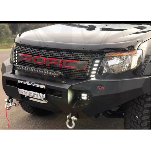 Ford Ranger Raptor Grill To Suit XL XLT XLS Wildtrak PX1 2011 - 2015 RED with LED